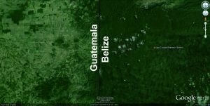  Google Earth image of the Belize-Guatemala boarder near Las Cuevas.