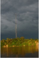 The cell tower at the village of Zancudococha. Photo: M. Bush.